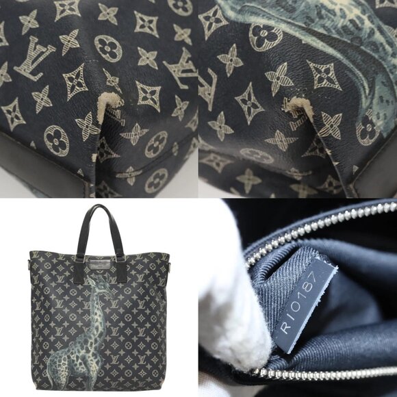 LOUIS VUITTON Monogram Savanna Tote Bag Black M54127 LV Auth BA2200 - Picture 14 of 14